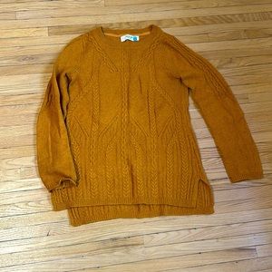 Mustard yellow sweater from Anthropologie